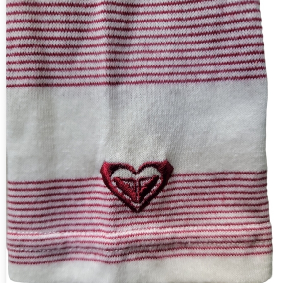 Roxy Long Sleeve Hooded Vneck Striped Shirt Medium - Picture 4 of 5